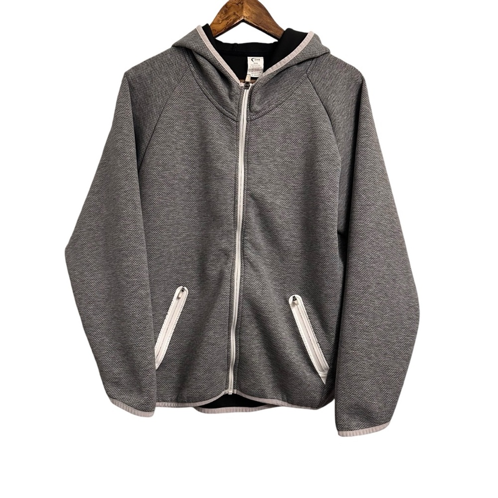 Zyia Gray Sport Pocket Active Zip Hoodie Gray Jacket Size 3XL
